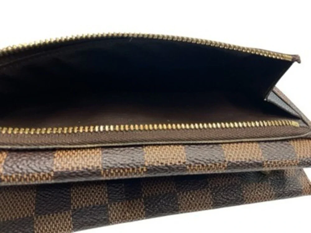 Louis Vuitton Authentic Brown Black Check Origami Long Wallet